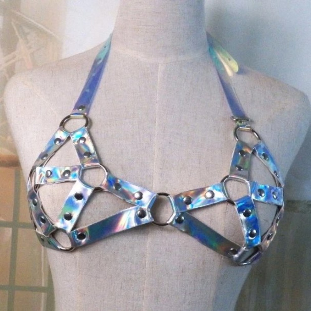 Space Case Holographic Body Harness Top - Picture 3 of 6